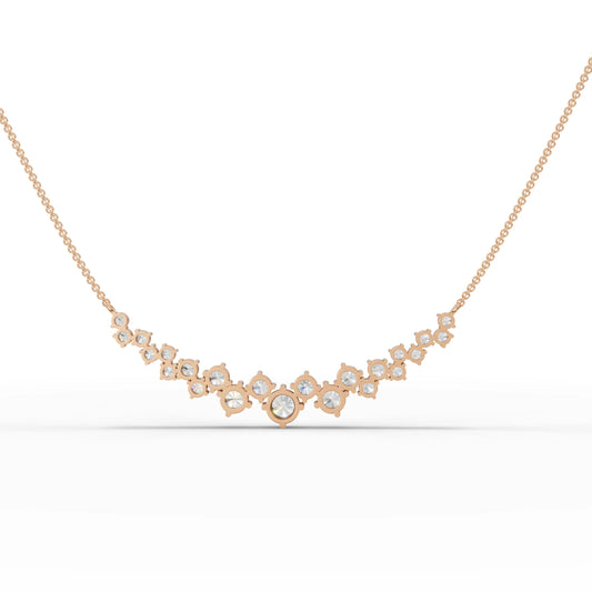 5.82CT Round Lab Diamond Premium V Curve Chain Pendant