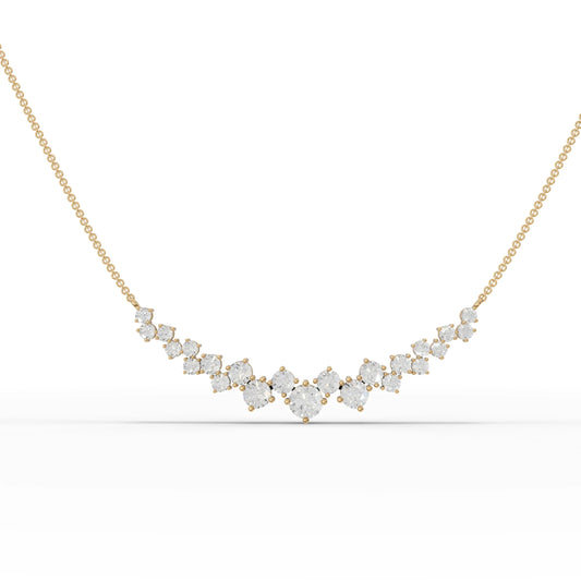 5.82CT Round Lab Diamond Premium V Curve Chain Pendant