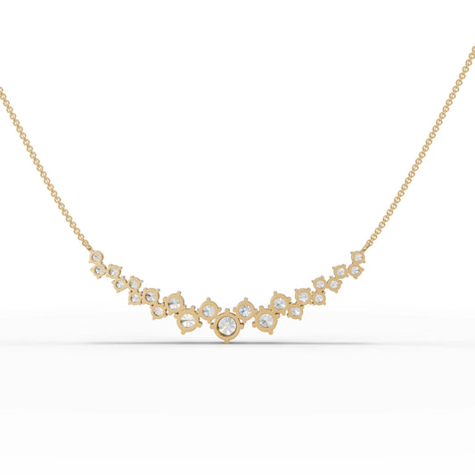 5.82CT Round Lab Diamond Premium V Curve Chain Pendant