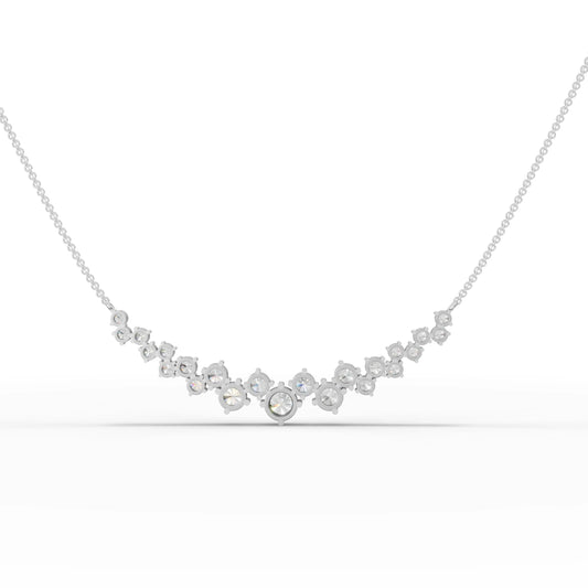 5.82CT Round Lab Diamond Premium V Curve Chain Pendant