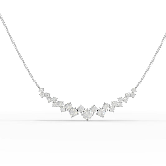 5.82CT Round Lab Diamond Premium V Curve Chain Pendant