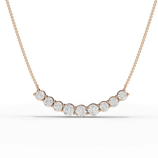 5.8CT Round Lab Diamond Premium Wavy Chain Pendant