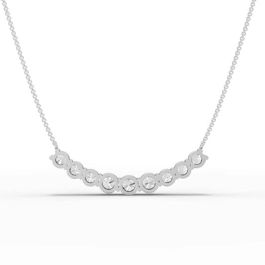 5.8CT Round Lab Diamond Premium Wavy Chain Pendant