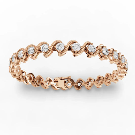 5.94CT Round Lab Diamond Swirl Tennis Bracelet