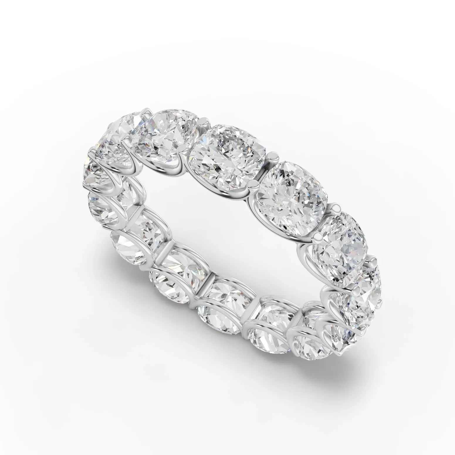 6.3CT Cushion Lab Diamond Full Eternity Ring