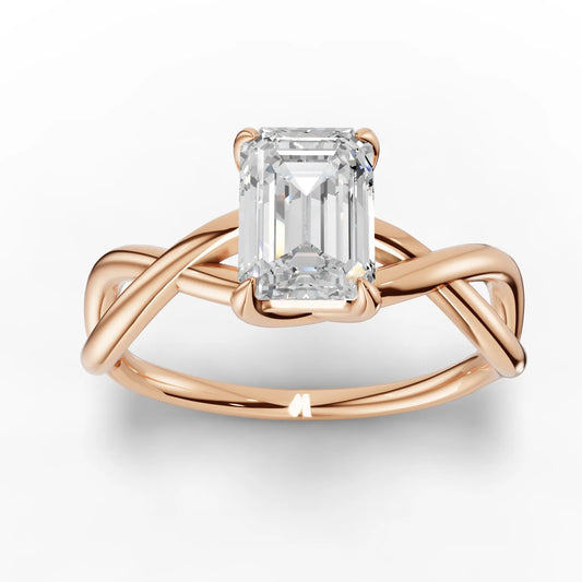 1CT Emerald Lab Diamond Classic Solitaire Ring