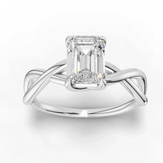 1CT Emerald Lab Diamond Classic Solitaire Ring