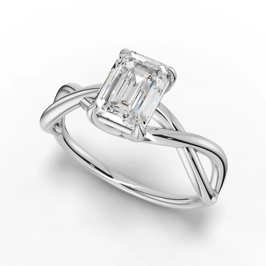 1CT Emerald Lab Diamond Classic Solitaire Ring