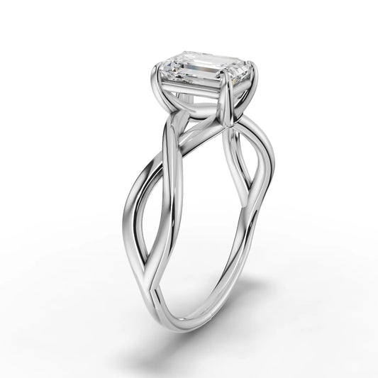 1CT Emerald Lab Diamond Classic Solitaire Ring
