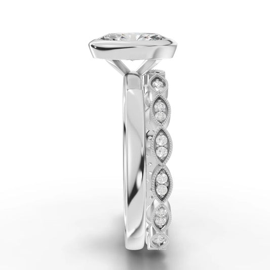 1.52CT Oval Lab Diamond Bridal Set Ring
