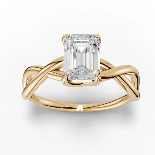 1CT Emerald Lab Diamond Classic Solitaire Ring