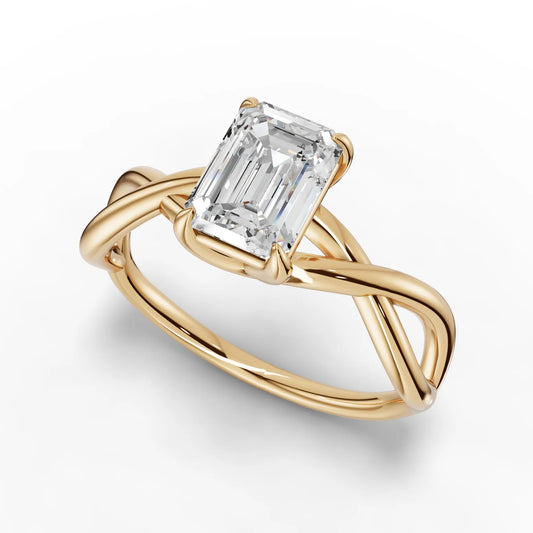 1CT Emerald Lab Diamond Classic Solitaire Ring