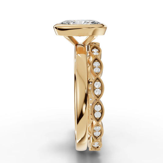 1.52CT Oval Lab Diamond Bridal Set Ring