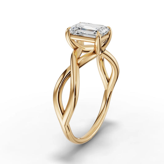 1CT Emerald Lab Diamond Classic Solitaire Ring