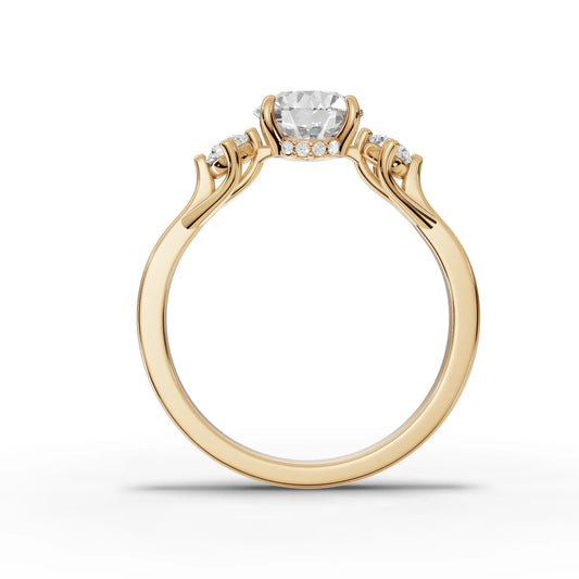 1.23CT Round Lab Diamond Three Stone Engagement Ring