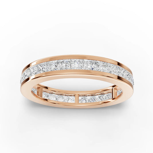 1.86 CT Princess Lab Diamond Full Eternity Wedding Ring