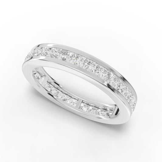 1.86 CT Princess Lab Diamond Full Eternity Wedding Ring