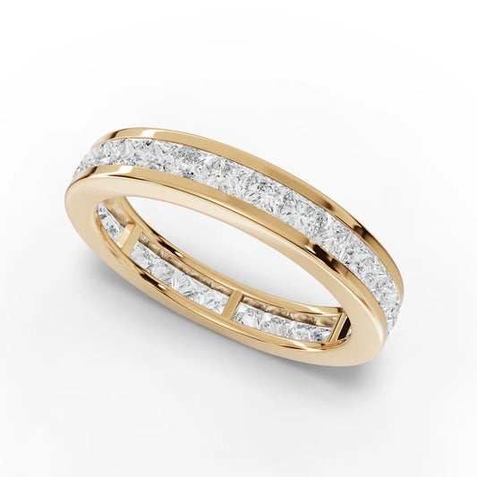1.86 CT Princess Lab Diamond Full Eternity Wedding Ring