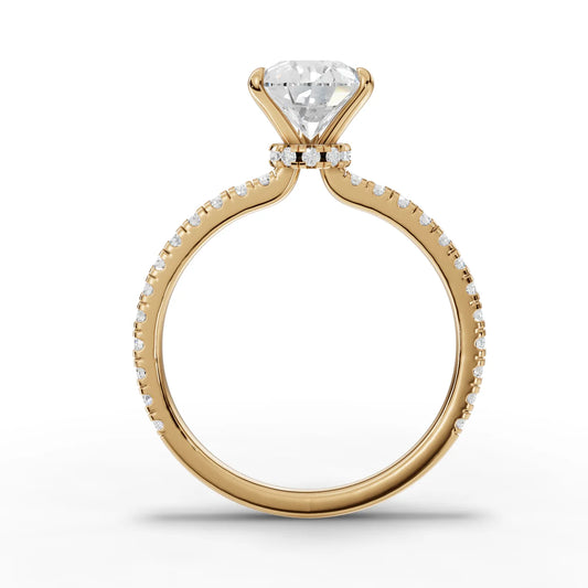 1.79CT Pear Lab Diamond Hidden Halo Accent Engagement Ring